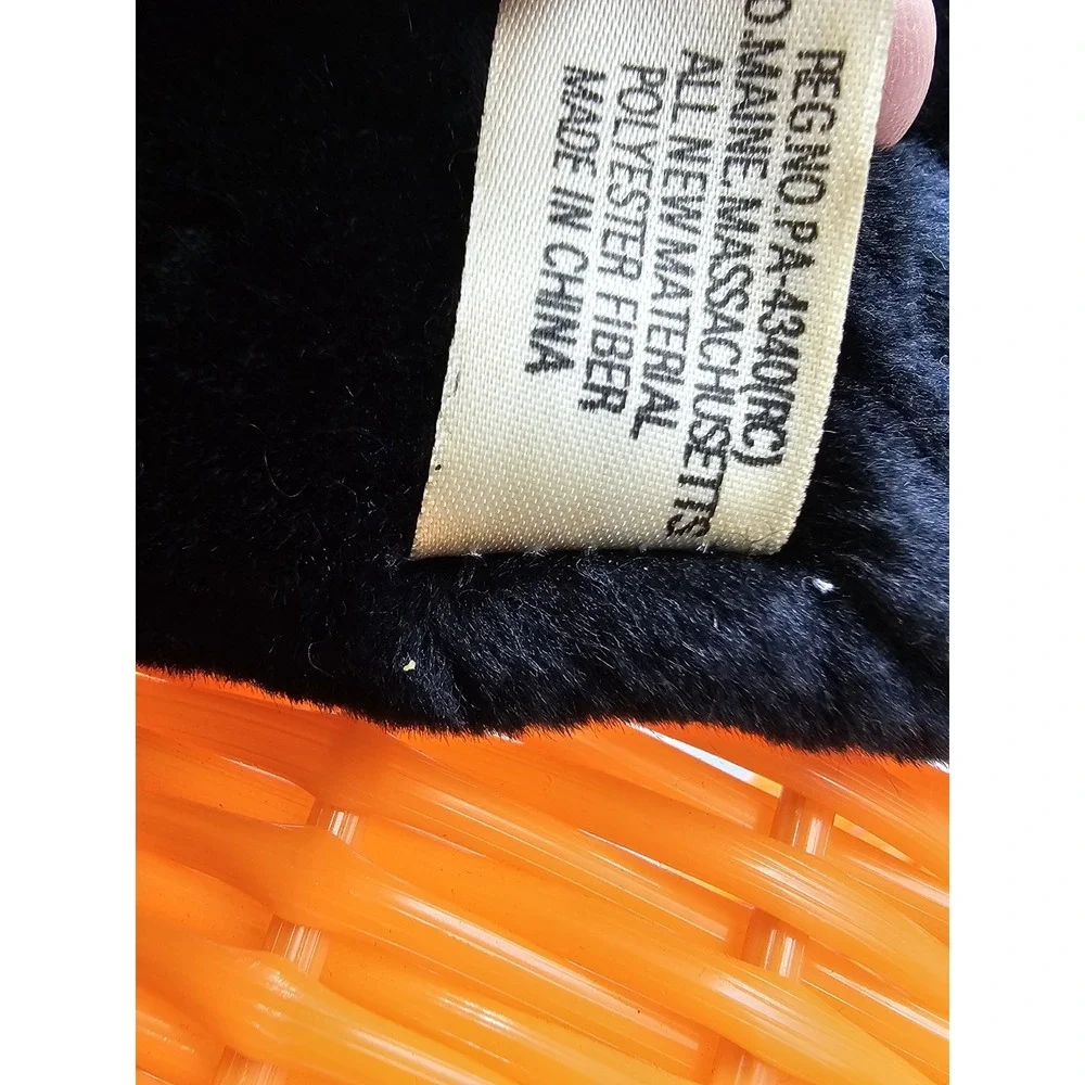 Vintage Topstone Industries Orange Halloween Candy‎ Basket W/ Black Cat Plush